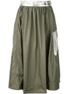 Ganni Metallic Patch Skirt - Green