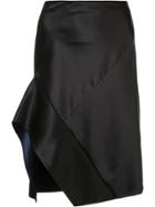 Narciso Rodriguez Contrast Trim Asymmetric Skirt - Black