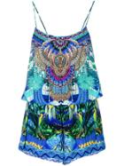 Camilla Tropical Print Playsuit - Multicolour