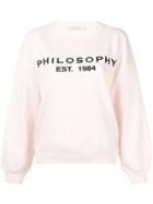 Philosophy Di Lorenzo Serafini Printed Logo Sweatshirt - Pink & Purple