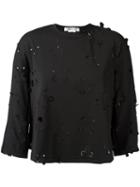 Comme Des Garçons Comme Des Garçons - Floral Cut-out Blouse - Women - Polyester - S, Black, Polyester