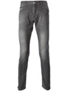 Philipp Plein Slim Fit Jeans, Men's, Size: 28, Grey, Cotton/spandex/elastane