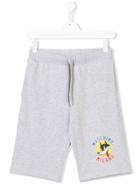 Moschino Kids Logo Wolf Print Shorts - Grey