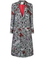 Each X Other Floral Script Printed Coat - Black