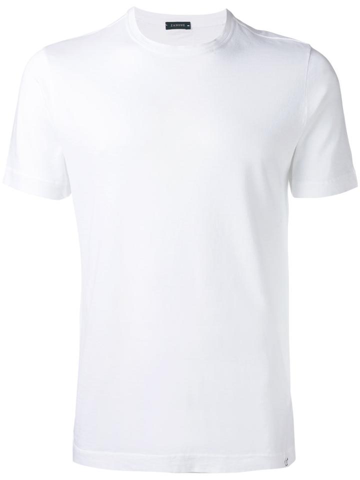 Zanone Crew Neck T-shirt, Men's, Size: Medium, White, Cotton