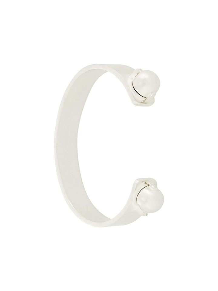 Maison Margiela Pearl Embellished Bangle - Metallic