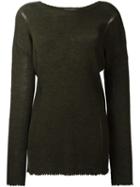 Helmut Lang Ribbed Knitted Sweater, Women's, Size: Xs, Green, Wool
