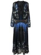 Roberto Cavalli Printed Tunic Dress, Women's, Size: 38, Blue, Silk