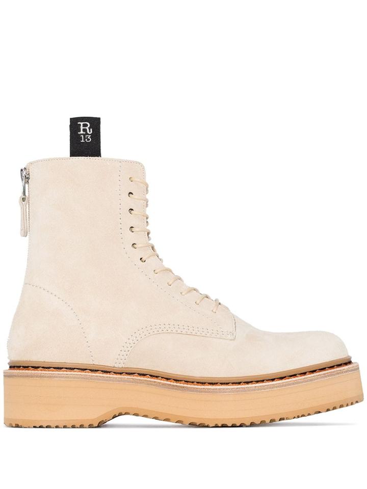 R13 Platform Lace-up Boots - Neutrals