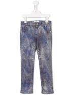 Young Versace Printed Jeans, Girl's, Size: 6 Yrs, Blue