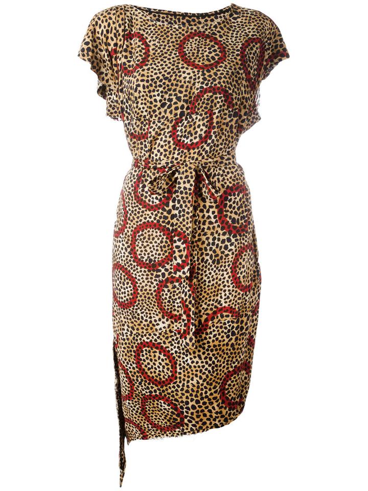 Vivienne Westwood Anglomania - Leopard Print Belted Dress - Women - Viscose - L, Women's, Viscose