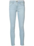 Frame Denim Stonewashed Skinny Jeans, Women's, Size: 25, Blue, Cotton/polyester/spandex/elastane