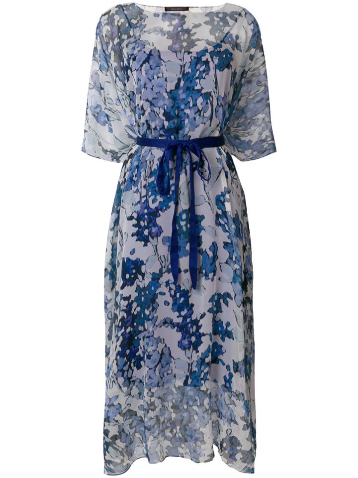 Max Mara Floral-print Dress - Blue