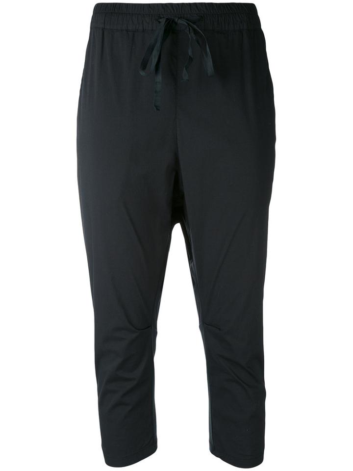 Kristensen Du Nord - Drop Crotch Cropped Trousers - Women - Cotton/spandex/elastane - 1, Black, Cotton/spandex/elastane