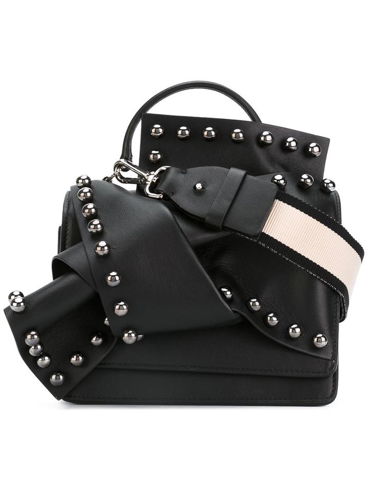 No21 - Studded Knot Tote - Women - Leather/metal - One Size, Black, Leather/metal
