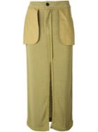 John Galliano Vintage Inside-out Midi Skirt, Women's, Size: 38, Green