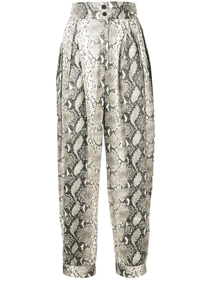 Philosophy Di Lorenzo Serafini Python Print Trousers - Neutrals