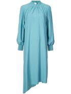 Tibi Twill Buckle Asymmetric Dress - Blue