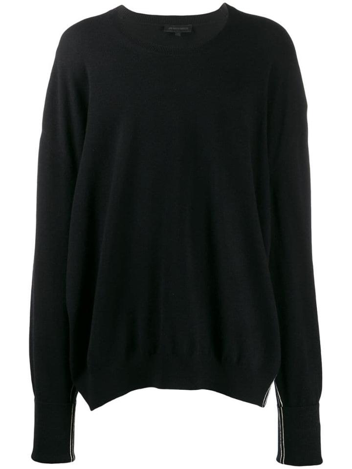 Ann Demeulemeester Oversized Round Neck Jumper - Black