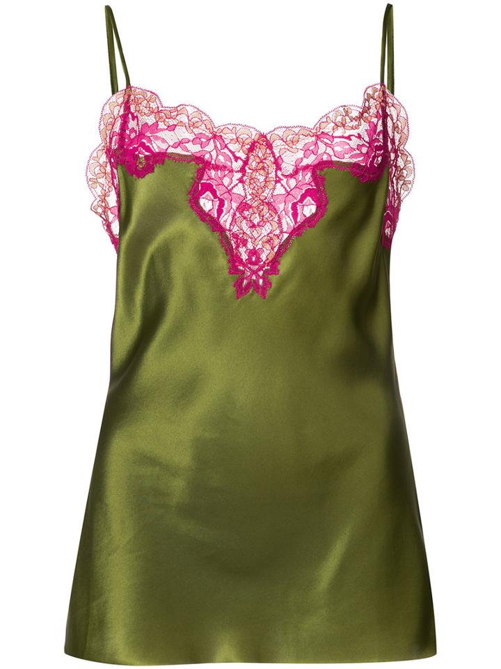 Marques'almeida - Lame-trimmed Camisole - Women - Silk - Xs, Green, Silk