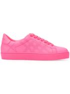 Burberry Perforated Check Sneakers - Pink & Purple