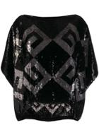 Givenchy Boat Neck Sequinned Top - Black