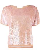 Semicouture Sequinned Tie Back Top - Pink & Purple
