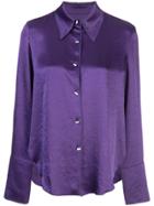 Nanushka Mandine Curved Hem Blouse - Purple