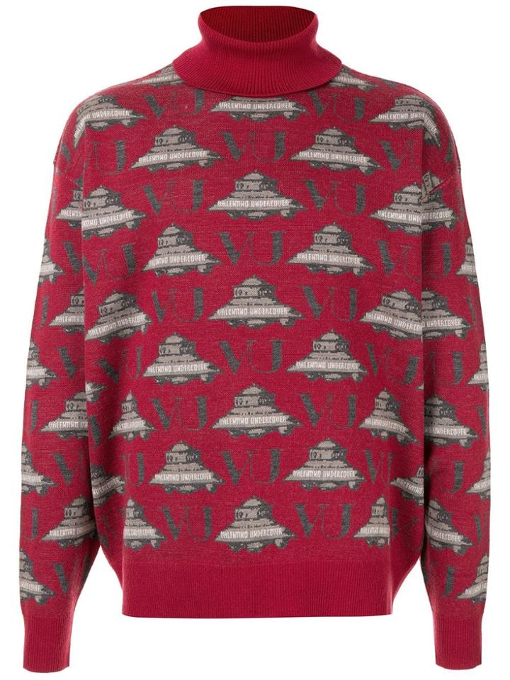 Undercover Ufo Turtleneck Jumper - Red