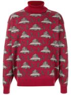 Undercover Ufo Turtleneck Jumper - Red