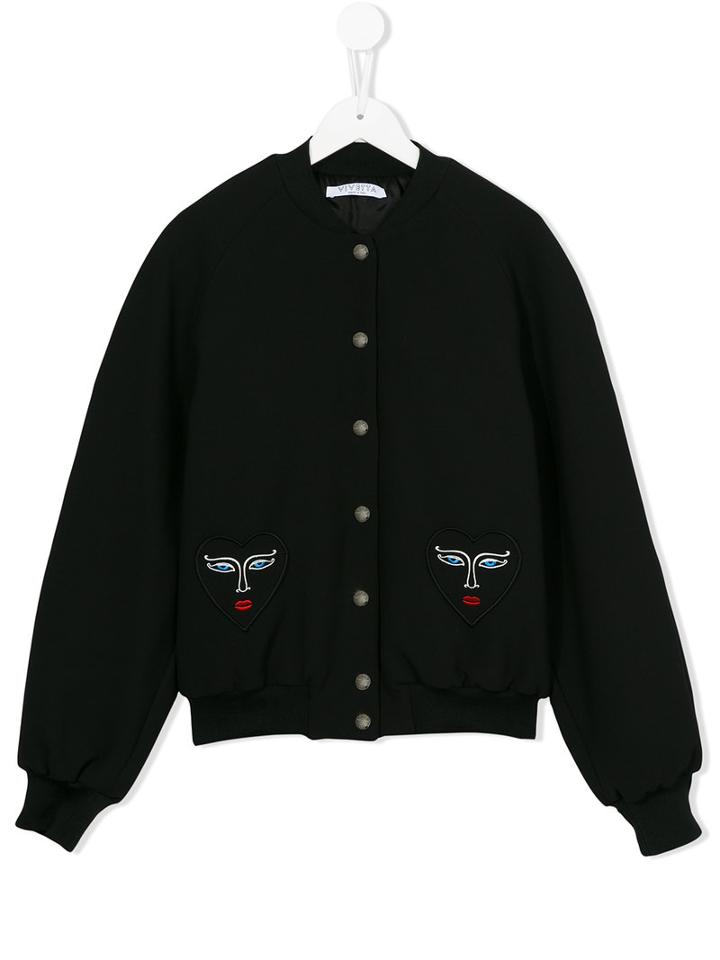 Vivetta Kids Gazzella Bomber Jacket, Girl's, Size: 14 Yrs, Black