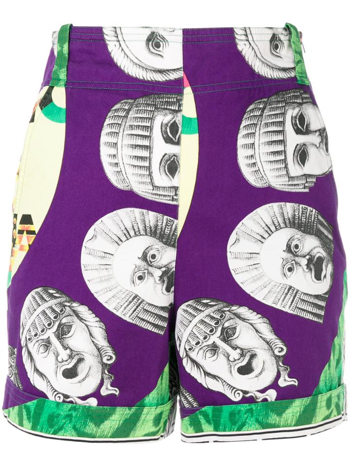 Versace Vintage Greek Mythology Printed Shorts - Multicolour
