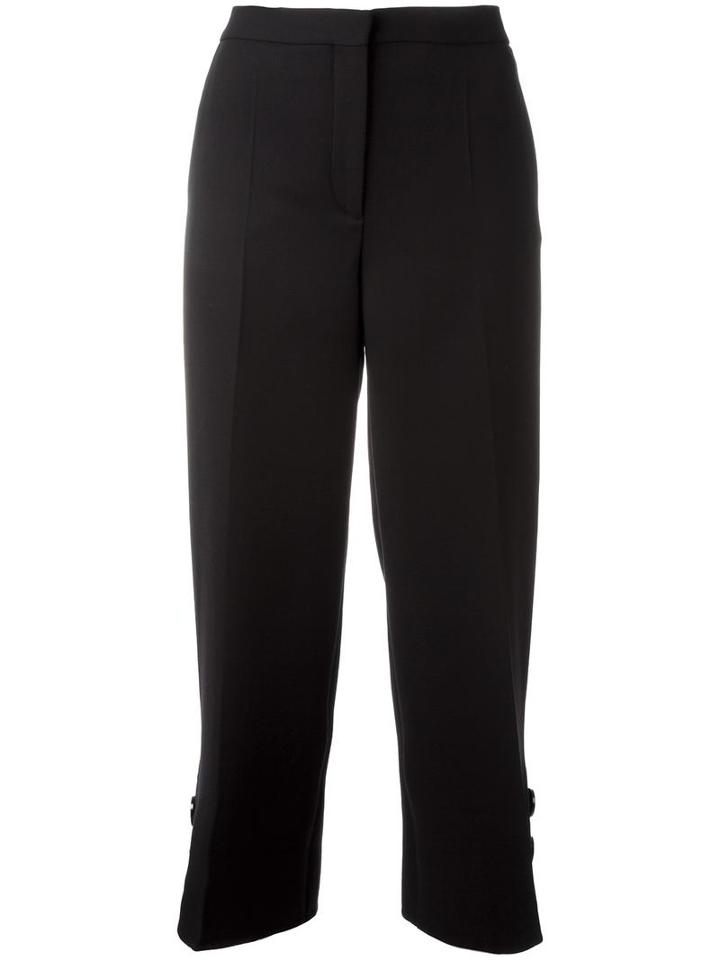 Salvatore Ferragamo Cropped Trousers, Women's, Size: 42, Black, Virgin Wool
