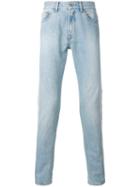 Msgm Contrast Stripe Jeans, Men's, Size: 54, Blue, Cotton/polyester