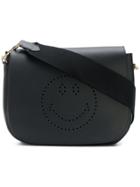 Anya Hindmarch Perforated Smiley Shoulder Bag - Black