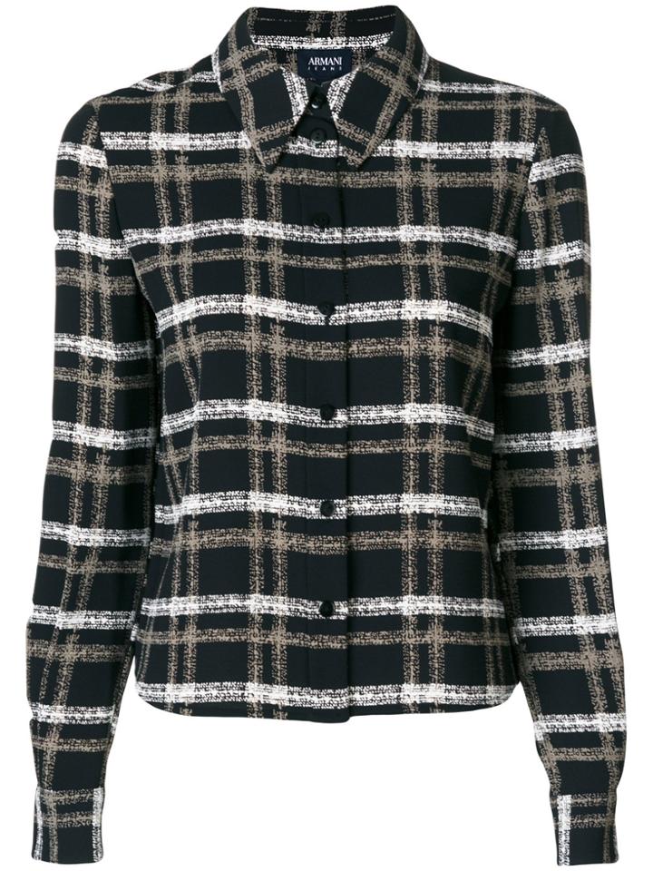 Armani Jeans Check Print Shirt - Black