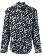 Kenzo Post-it Slim-fit Shirt, Men's, Size: 41, Black, Cotton