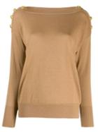 Snobby Sheep Dropped Shoulder Sweater - Brown