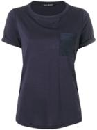 Luisa Cerano Contrast Patch Pocket T-shirt - Blue