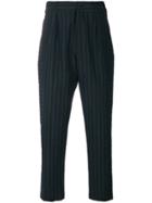 Damir Doma Striped Cropped Trousers - Blue