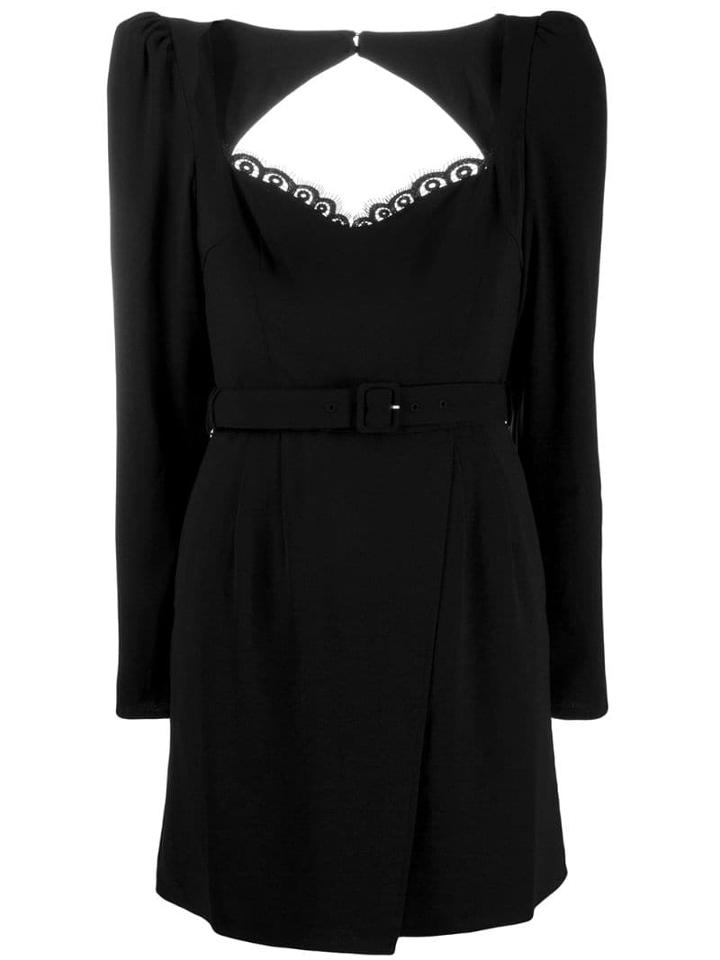 Self-portrait Belted Mini Dress - Black