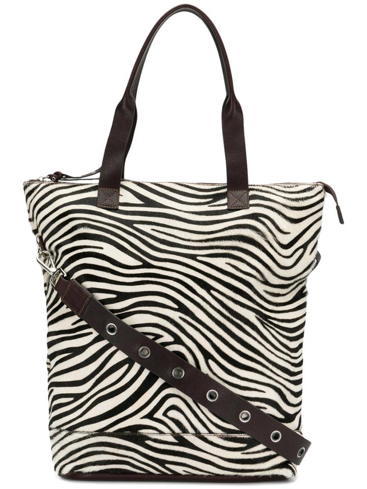 P.a.r.o.s.h. Zebra Panel Shopper Tote - Brown