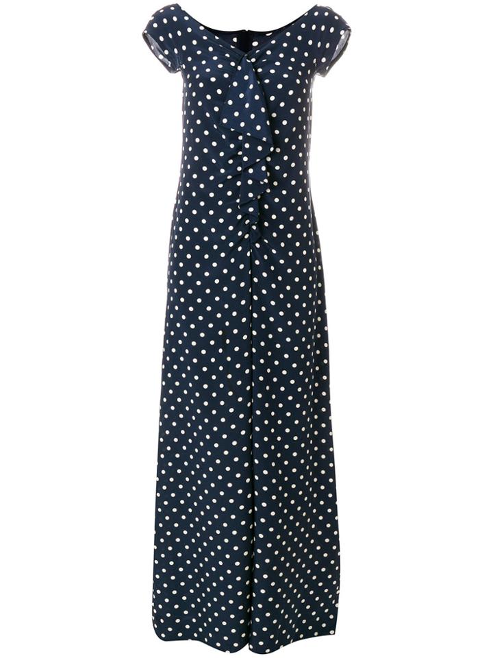 Moschino Vintage Polka Dots Long Dress - Blue