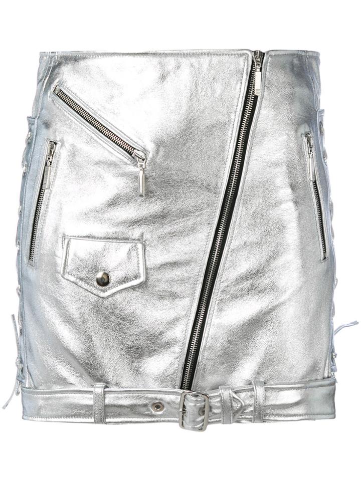 Manokhi Mini Biker Skirt - Grey
