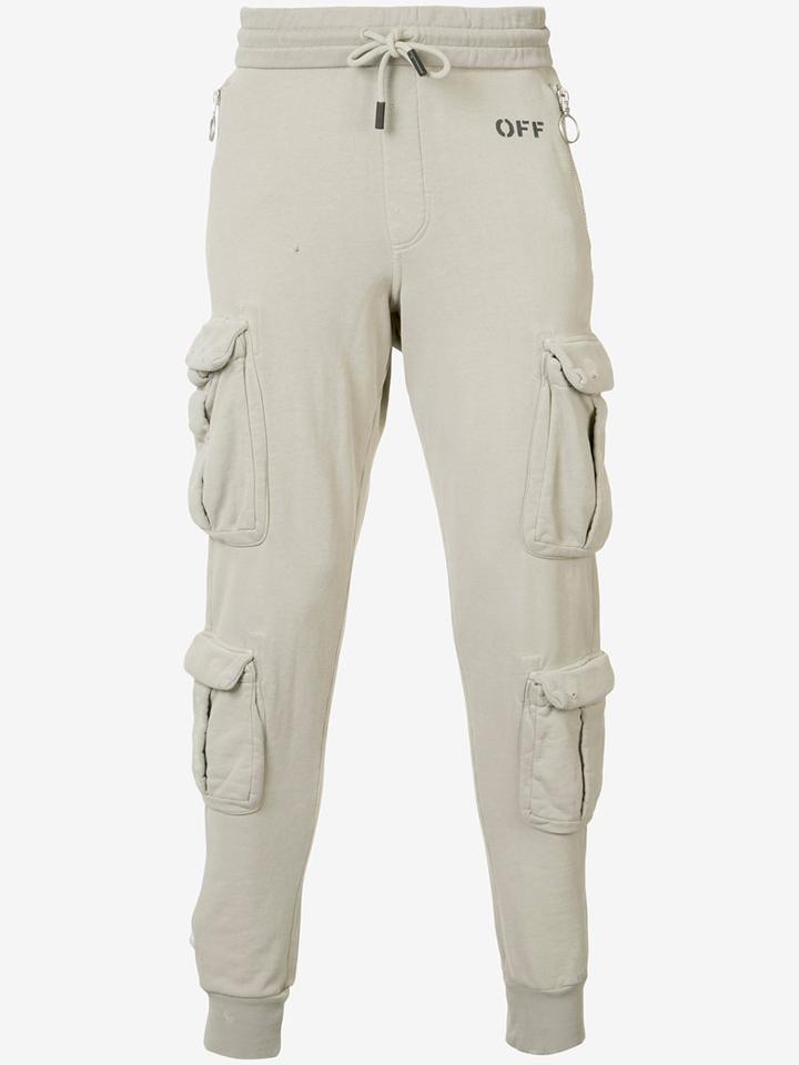 Off-white - Cargo Track Pants - Men - Cotton - Xl, Nude/neutrals, Cotton