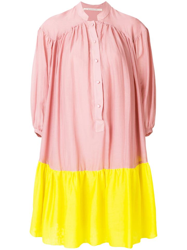Miahatami Colourblock Balloon Dress - Pink & Purple