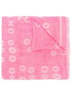 Luisa Cerano Lip Print Scarf - Pink
