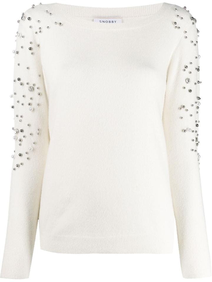 Snobby Sheep Beaded Embroidery Jumper - White