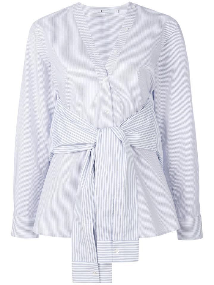 T By Alexander Wang Wrap Detail V-neck Shirt - White