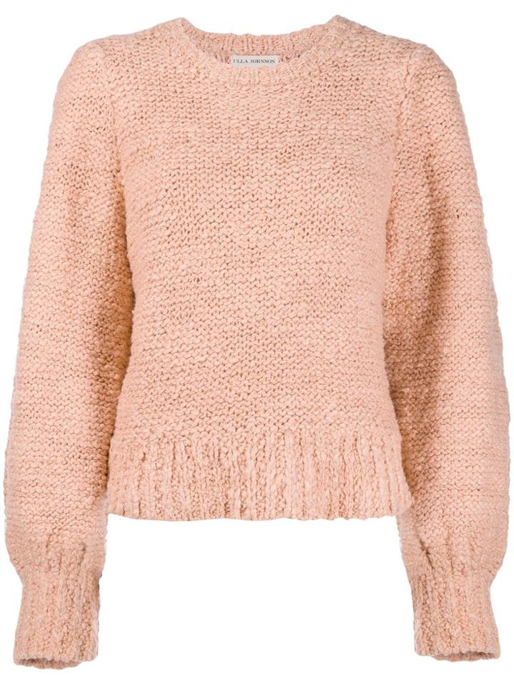 Ulla Johnson Bouclé Balloon Sleeve Jumper - Pink